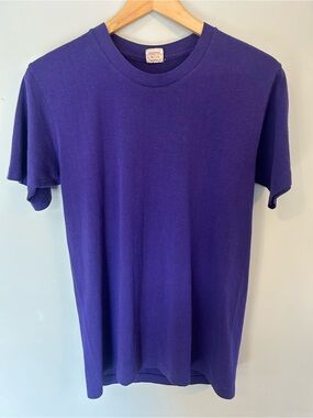 Vintage Stanfields Single Stitch Short Sleeve Crew Tee Purple Medium